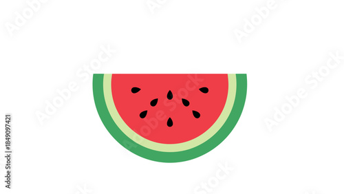 Juicy Watermelon Slice with Black Seeds and Vibrant Colors