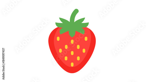Fresh Red Strawberry with Green Leaves and Yellow Seeds for Healthy Food and Fruit Promotions