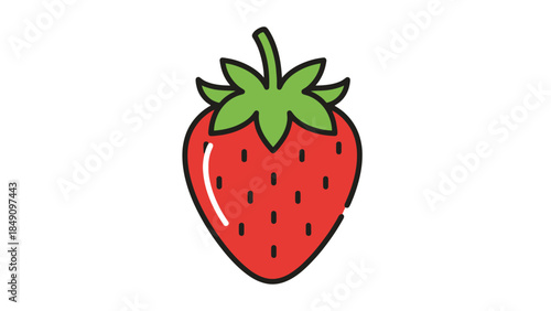 Fresh and Juicy Strawberry with Green Leaves for Healthy Diet and Fruit Consumption