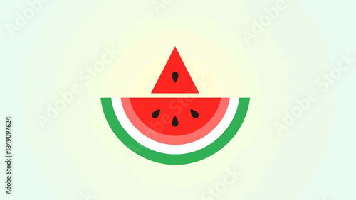 Minimalist Watermelon Slice Illustration for Summer and Food Content