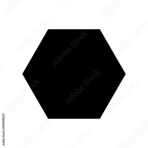 Black hexagon geometric shape icon