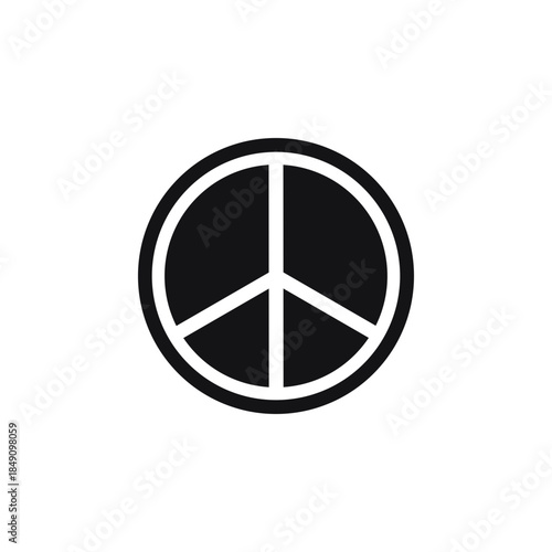 Black peace symbol icon isolated on white background