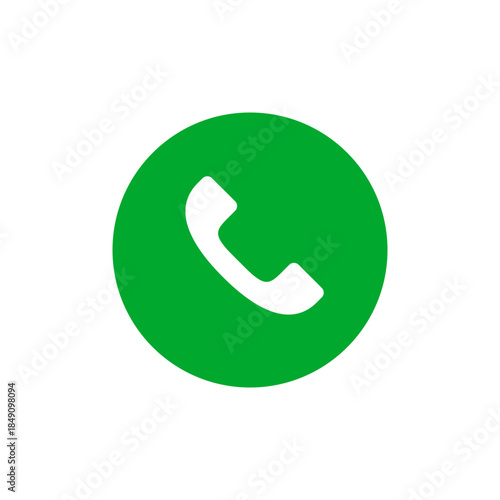 Green phone call transparent button icon isolated on white background