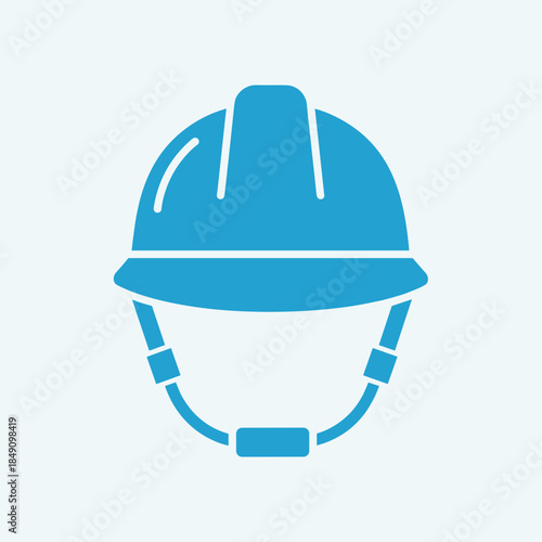 Blue Hard Hat Icon Safety Equipment.