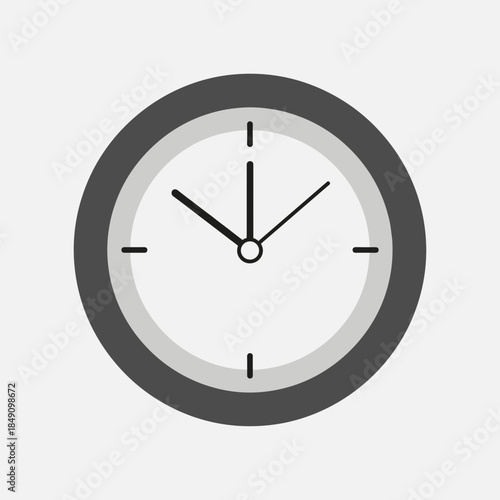 Simple Black and White Clock Face.