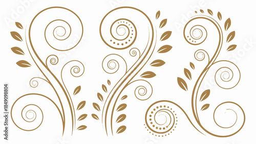 Elegant floral swirls decorative vector illustration design elements