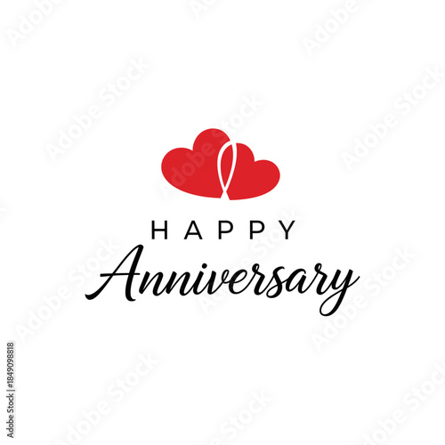 Happy Anniversary Heart Icon – Romantic Love Celebration Symbol for Greeting & Design