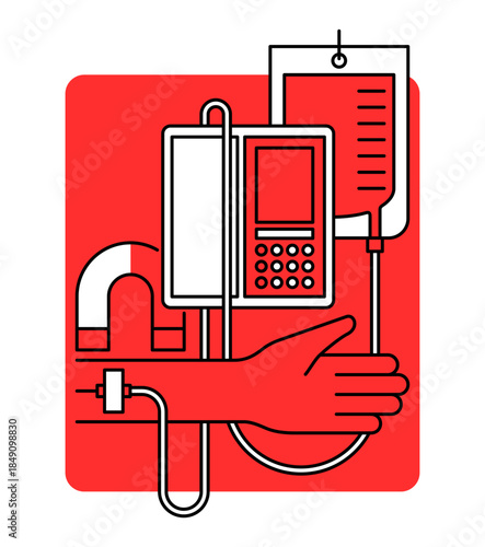 Chelation Therapy Infusion - Outline Icon