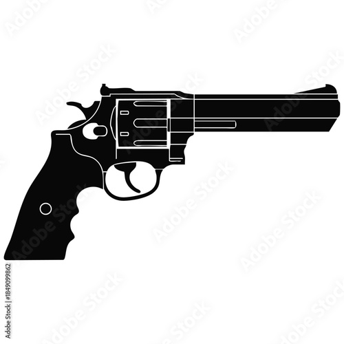 Revolver Silhouette Vector Illustration