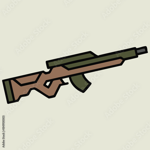 Stylized Rifle Vector Illustration