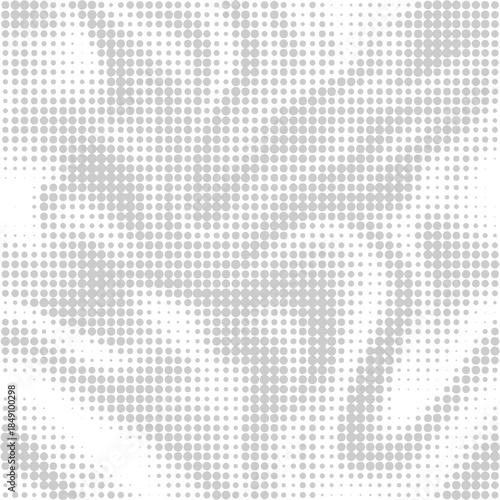 Digital white monochrome background. Seamless halftone dots camouflage pattern for your design. Vector wavy wallpaper