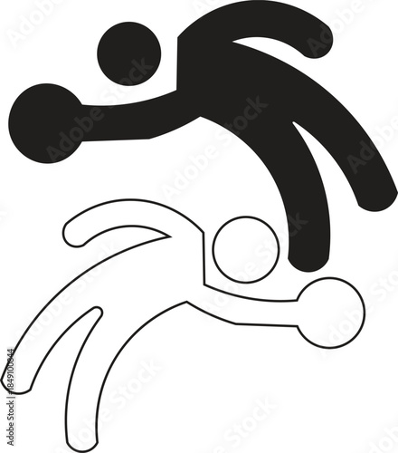 Goalkeeper Saving Soccer Ball with Diving Reach, Football Defense Icon in Action, Athletic Movement Representation