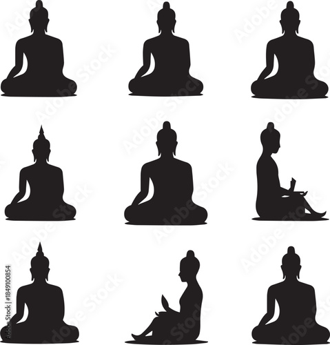 a-collection-of-minimalist-buddah-silhouette