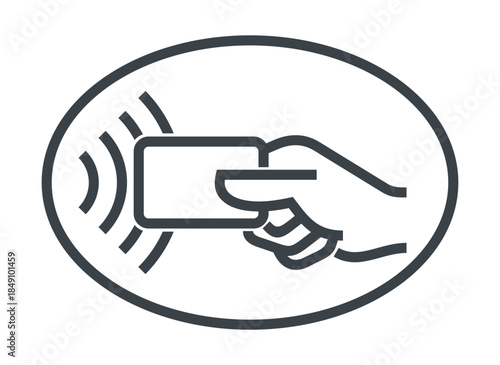 Contactless payment card bold line pictogram