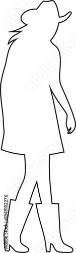 Stylish girl outline vector icon , high heel boots, edgy hate slogan, clean flat design, fashion attitude symbols for web and print.