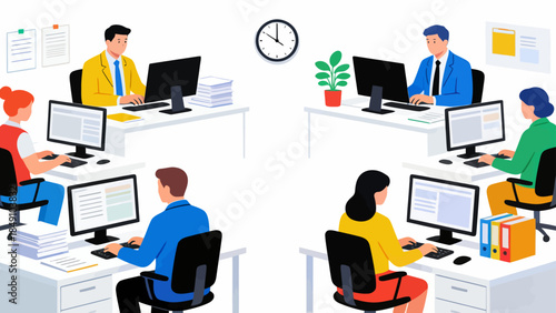 office workers at their desks