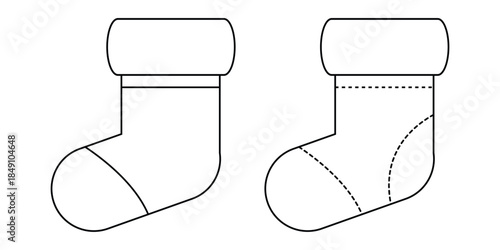 Christmas stocking glyph icon, new year and merry christmas sock vector icon, gift stocking vector graphics, editable stroke sign, lllustration eps 10.