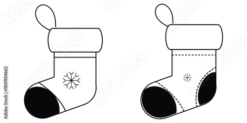 Christmas stocking glyph icon, new year and merry christmas sock vector icon, gift stocking vector graphics, editable stroke sign, lllustration eps 10.