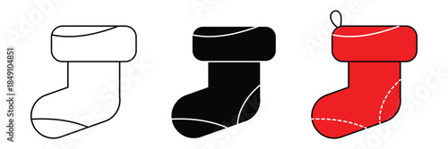 Christmas stocking glyph icon, new year and merry christmas sock vector icon, gift stocking vector graphics, editable stroke sign, lllustration eps 10.