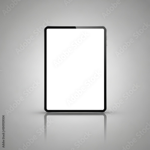 Modern Tablet Computer on Gray Background Mockup