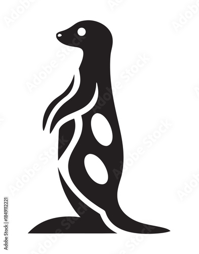 Flat Style Meerkat Upright Desert Animal Silhouette