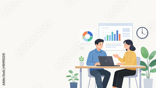 Two people working together on a laptop