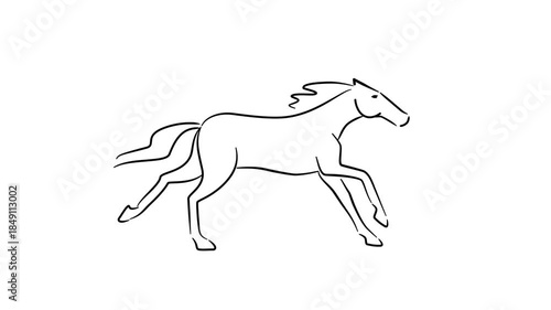 Running horse silhouette