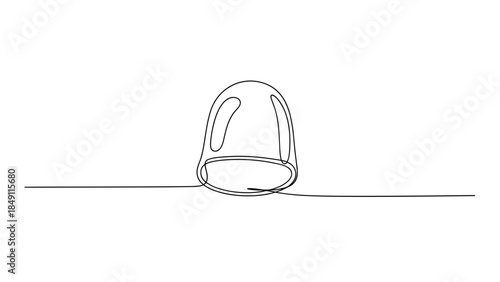 Simple line drawing of a modern bell icon on white background  