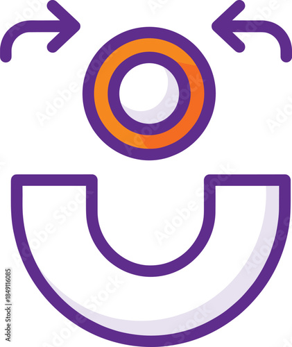 User interaction gesture icon vector illustration with arrows and circular elements in flat style for ui navigation onboarding and app interface designs