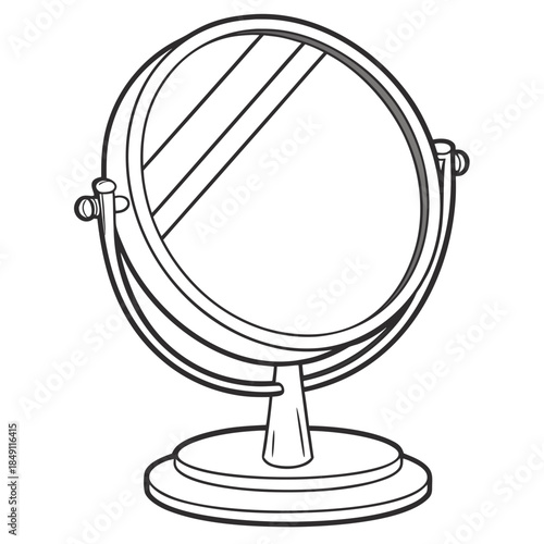 Round vanity mirror with stand