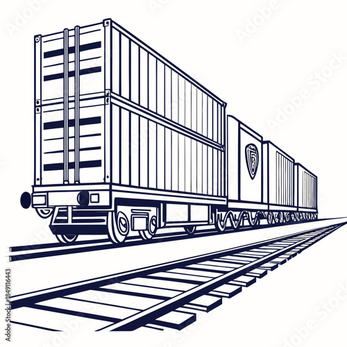 Freight train carrying cargo containers