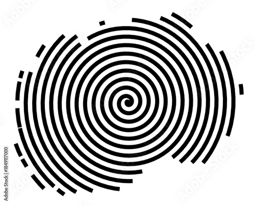 Symbol Map of the Region Severna Makedonija  (North Macedonia) showing the region with a black spiral line