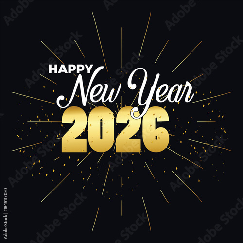 Happy new year 2026 banner. new year background design.
colorful truncated number illustrations. Premium vector design. New Year greetings and celebrations. Annual conference banner.