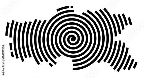 Symbol Map of the Region Yugoiztochen (Bulgaria) showing the region with a black spiral line