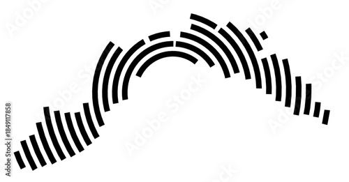 Symbol Map of the Region Liguria (Italy) showing the region with a black spiral line