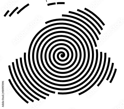 Symbol Map of the Region Friesland (NL) (The Netherlands) showing the region with a black spiral line