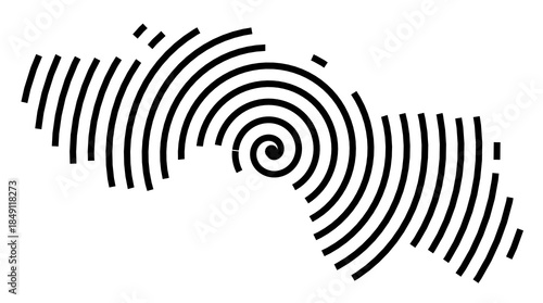 Symbol Map of the Region Bursa, Eskisehir, Bilecik (Turkey) showing the region with a black spiral line