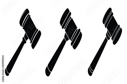 Auction gravel vector illlustrator icons bundle set