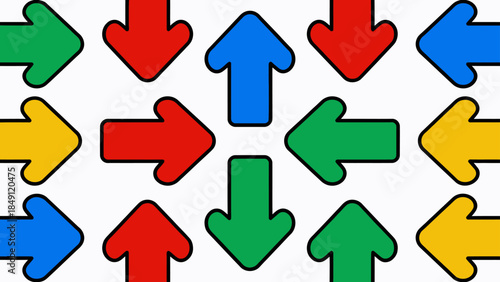 Colorful arrows pointing in various directions