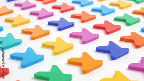 Colorful star shaped blocks on white surface