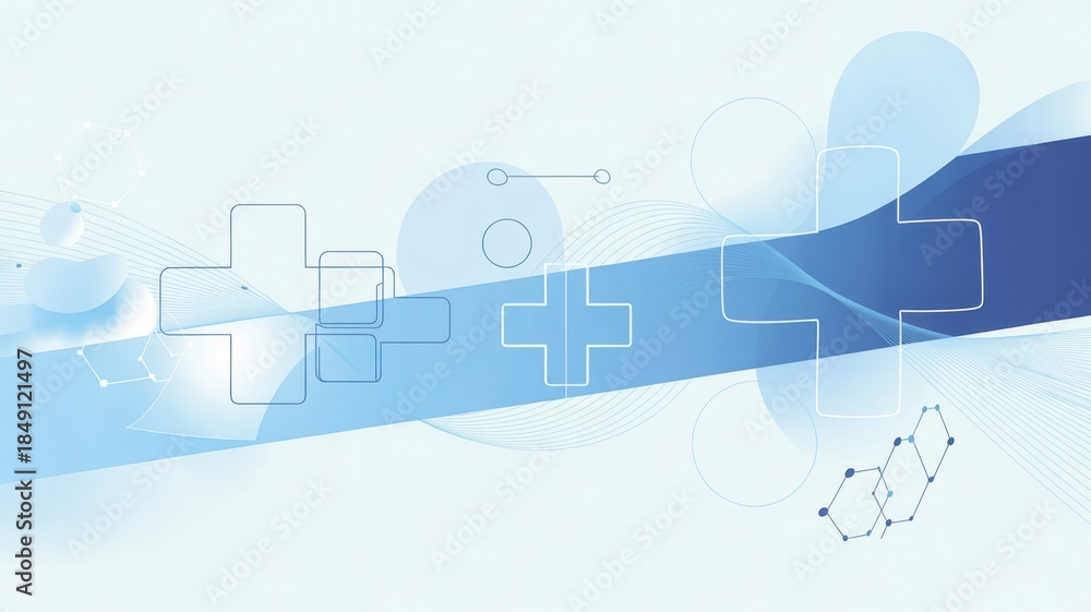 Obraz premium Clean Blue Health Science Abstract Background Pattern