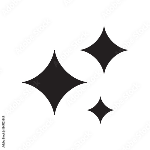 Black sparkle icon representing AI-generated digital content