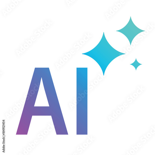 Gradient AI generate icon with glowing sparkle effect