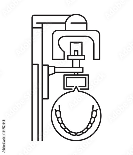 Dental x-ray device for digital panoramic - Icon in thin line