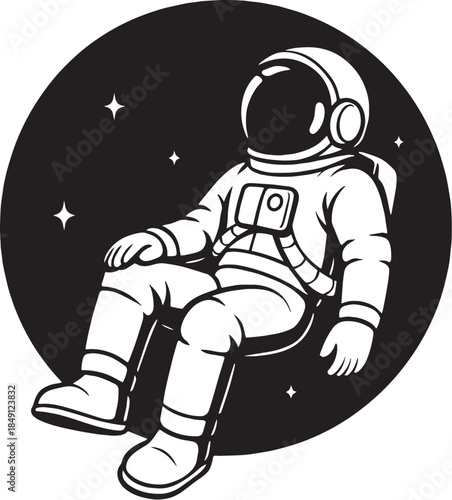 Vector Astronaut Sitting Relaxed