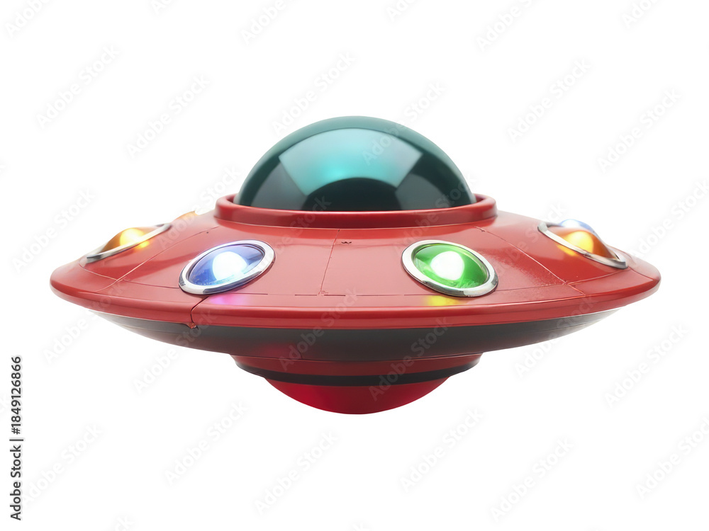 Naklejka premium A small toy flying saucer with buttons and details