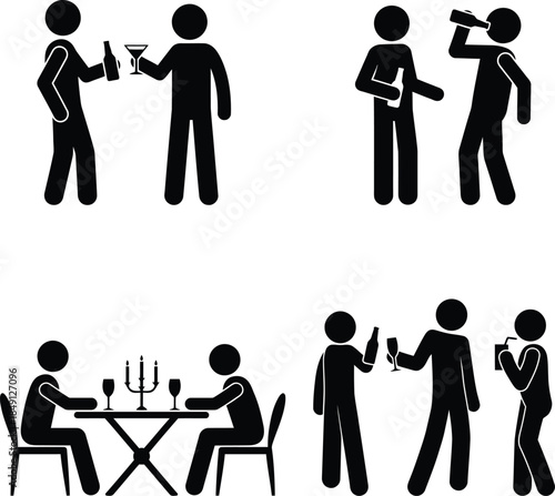 People enjoying drinks and socializing in various settings