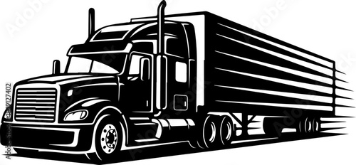 Heavy Duty Semi Truck Cargo Transport Illustration