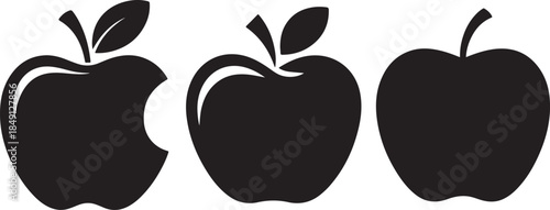Set of Apple Silhouette Vector
