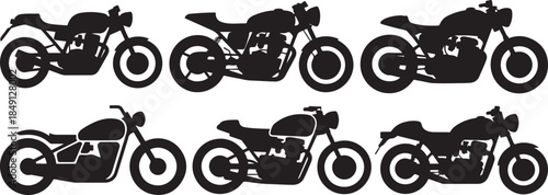 Set of Motorcycle Silhouette Vector